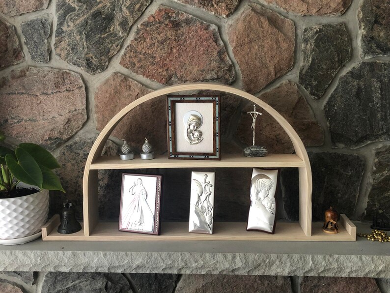 Omega Ash Wood Half Circle Shelf. Floating Wall Shelf. Modern Design