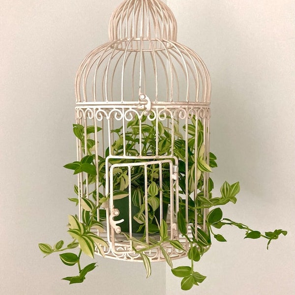 RENTAL - Vintage Birdcage Cardholder for Weddings, Birdcage with Arched Stand