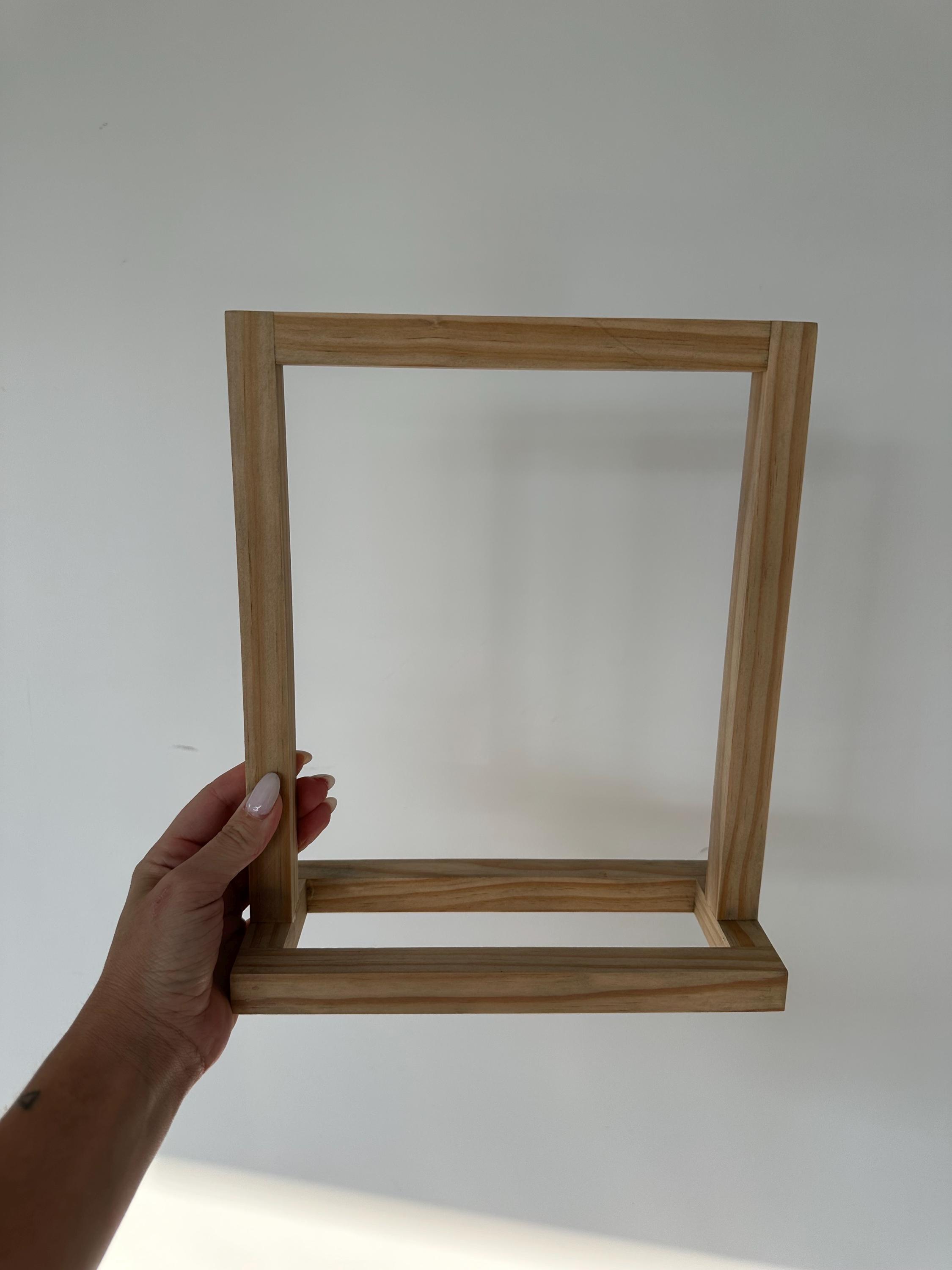 Mini Wooden Frame for Signage – 8x10 Natural Wood Stain, Freestanding ...