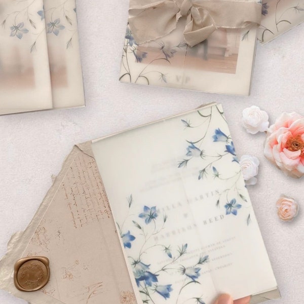 Floral Vellum Paper Etsy