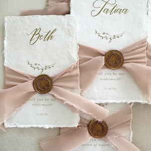 Custom Silk Ribbon Bridesmaid Proposal, Will You Be My Bridesmaid, Maid of Honor. Bridesmaid Card, Bridal Party Proposal