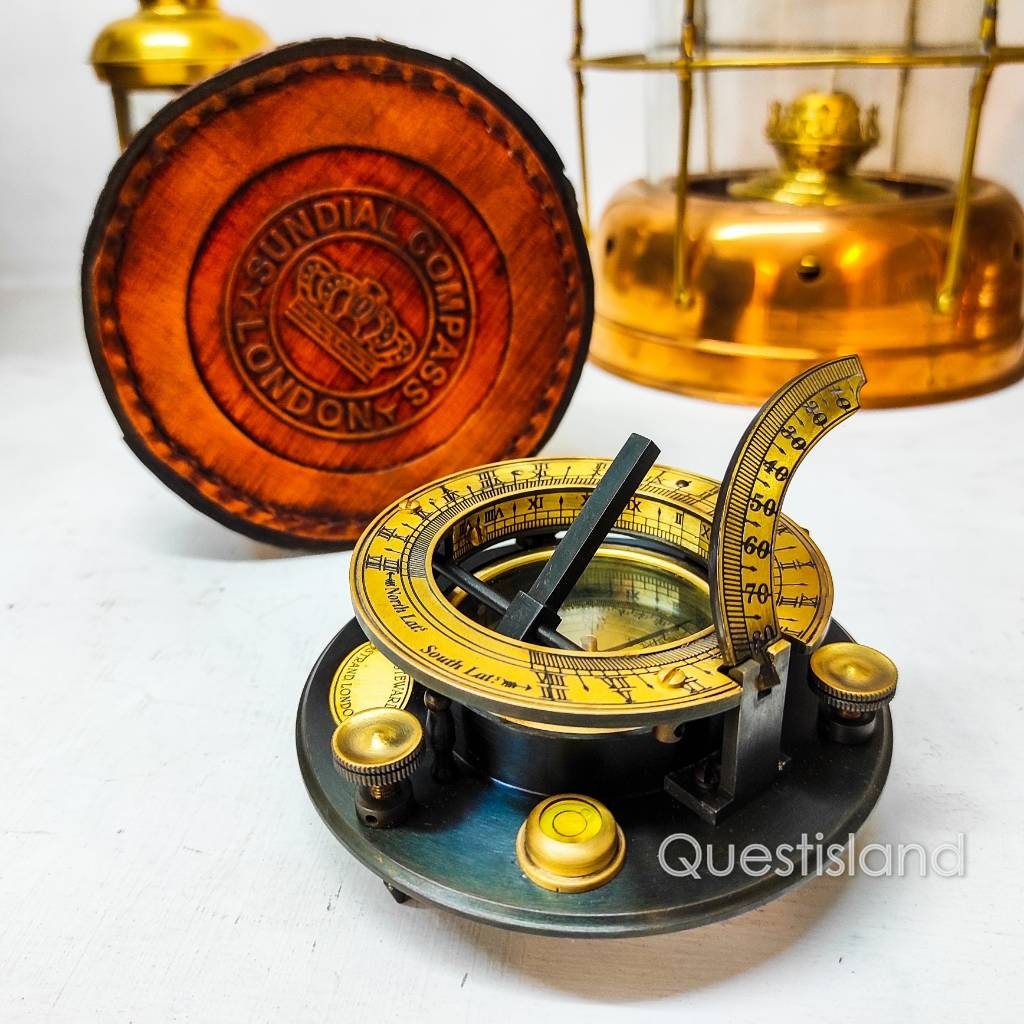 Brass Working Brunton Heavy Compass with Leather Box collectible gift 
