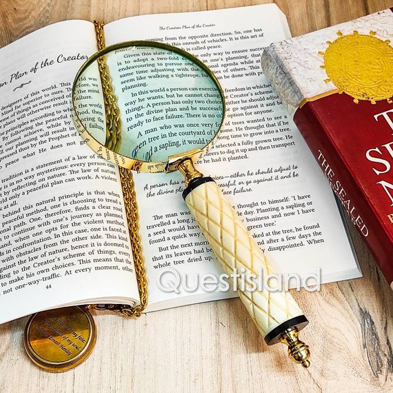 Magnifying Glass Brass Newspaper, Books Reading, Magnifier, Vintage Style  Item, Collectible Item, Gifting Item, Christmas Gift 