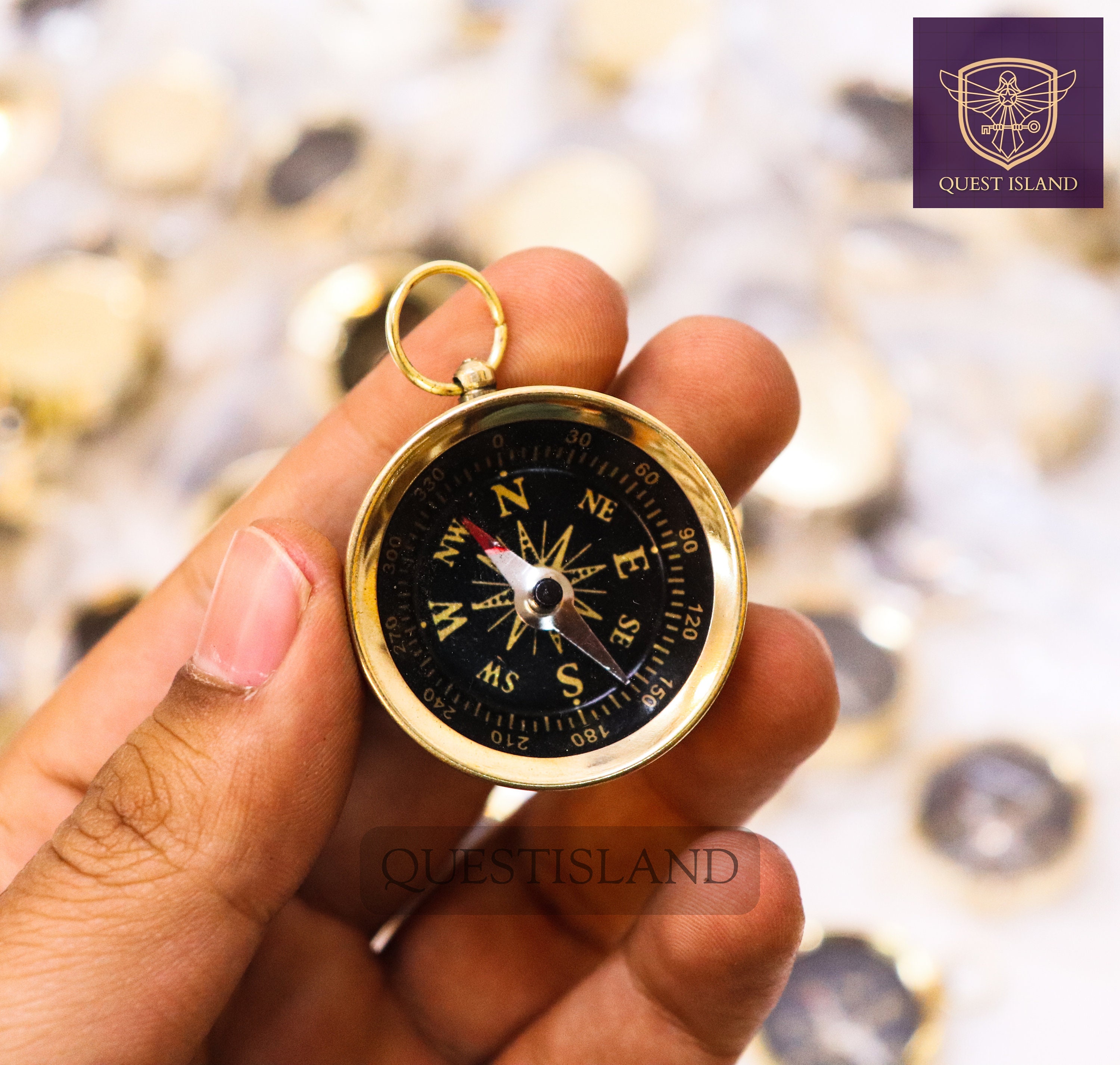 Bussola In Ottone Con Custodia In Pelle - Vintage, Impermeabile E Luminosa | Per Escursionismo, Campeggio, Outdoor - Foto 11