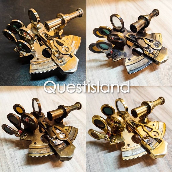 Small Gift Pocket Brown Antique Sextant Vintage Collection Nautical Item 4" 