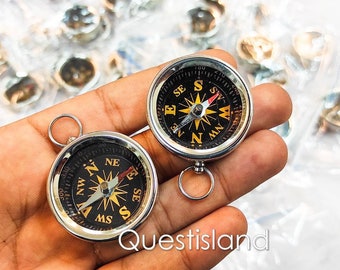 Kompass Lot In Silber Finish Miniatur Richtung Taschenkompass 35mm Schönes Sammlerstück und Weihnachtsgeschenk