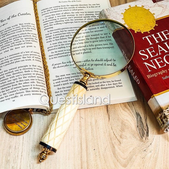 Magnifying Glass Brass Newspaper, Books Reading, Magnifier, Vintage Style  Item, Collectible Item, Gifting Item, Christmas Gift 