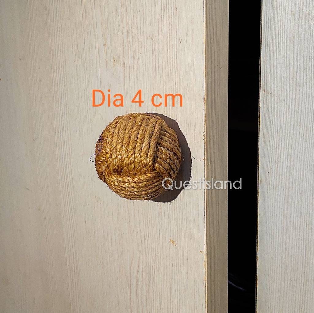 6 Pomelli In Corda Di Iuta Per Mensole E Cassetti - Stile Nautico Naturale - Foto 9
