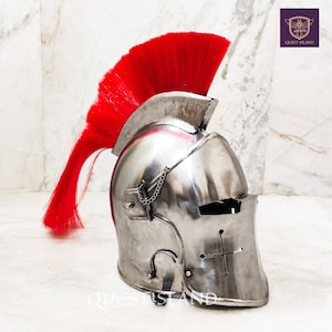 Medieval Barbute Helmet Role Play Knight Wearable Helmet Steel With Liner And Chin Strap, With Stand Mens Gift, Christmas Decorations