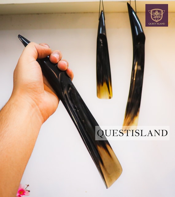 Long Handle Shoehorn: Handmade Ox Horn - Smooth, Durable Design