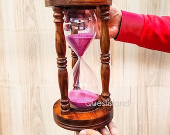 Handmade Wooden Sand Timer: 30-Minute Hourglass, Home & Office Decor