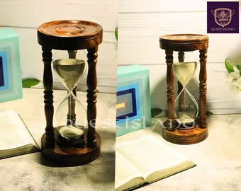 Handmade Wooden Hourglass: Vintage 30-Minute Sand Timer