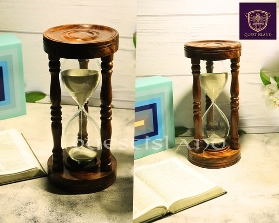 Handmade Wooden Hourglass: Vintage 30-Minute Sand Timer