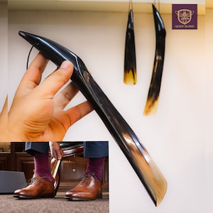 Long Handle Shoehorn: Handmade Ox Horn - Smooth, Durable Design image 2