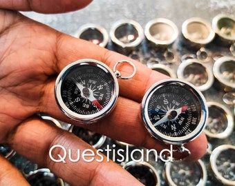 Miniature Compass 1" Lot In Silver Finish Direction Pocket Mini Compass Beautiful Collectible Item Love Gift, Christmas