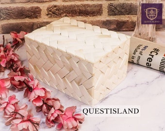 Caja de almacenamiento de madera con tapa, hermosa incrustación de hueso, hecha a mano de manera genuina, caja de almacenamiento de recuerdos, caja de joyería, regalo de boda, caja de usos múltiples