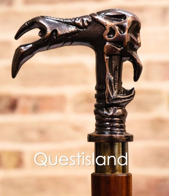 Bastone Da Passeggio Vintage In Legno Con Manico Derby Designer Derby