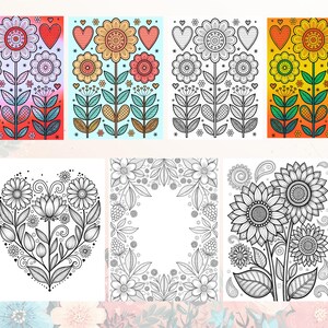 Peut inclure: Plusieurs pages &agrave; colorier sur le th&egrave;me floral. Les motifs comprennent des fleurs, des c&oelig;urs et des motifs d&eacute;coratifs. Certaines pages sont en couleur, d'autres en noir et blanc, pour tous les &acirc;ges.