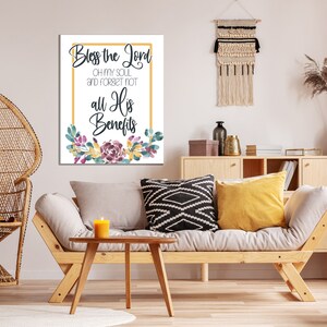Bless the Lord Oh My Soul Christian Wall Art | Bible Verse Art Instant Download | Printable Inspirational Art