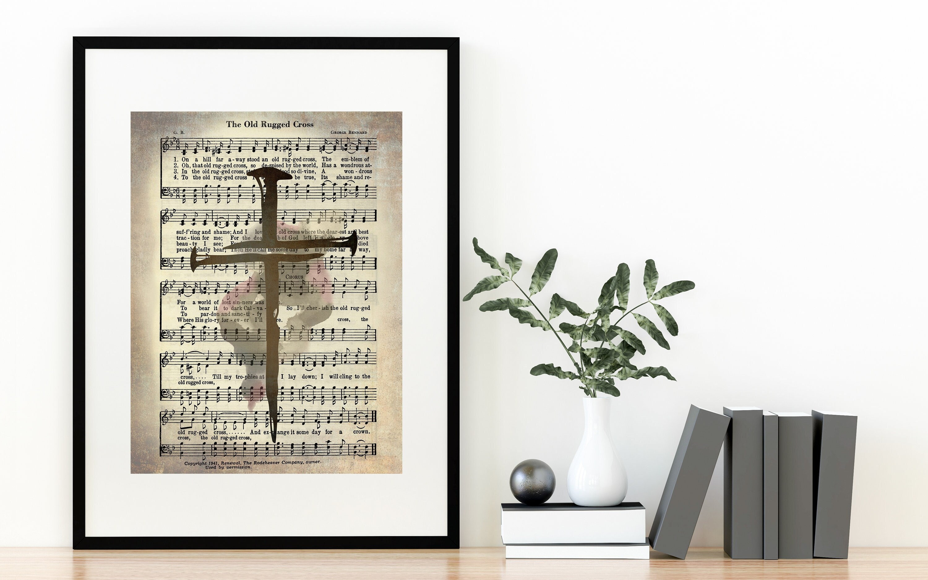 Old Rugged Cross Hymn Lyrics, Christian Art Print, Farmhouse Christian  Decor, Scripture Wall Art, Inspirational Song Wall Art, Unframed 