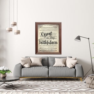 Great is Thy Faithfulness Digital Print | Christian Wall Art | Vintage Hymnal Art