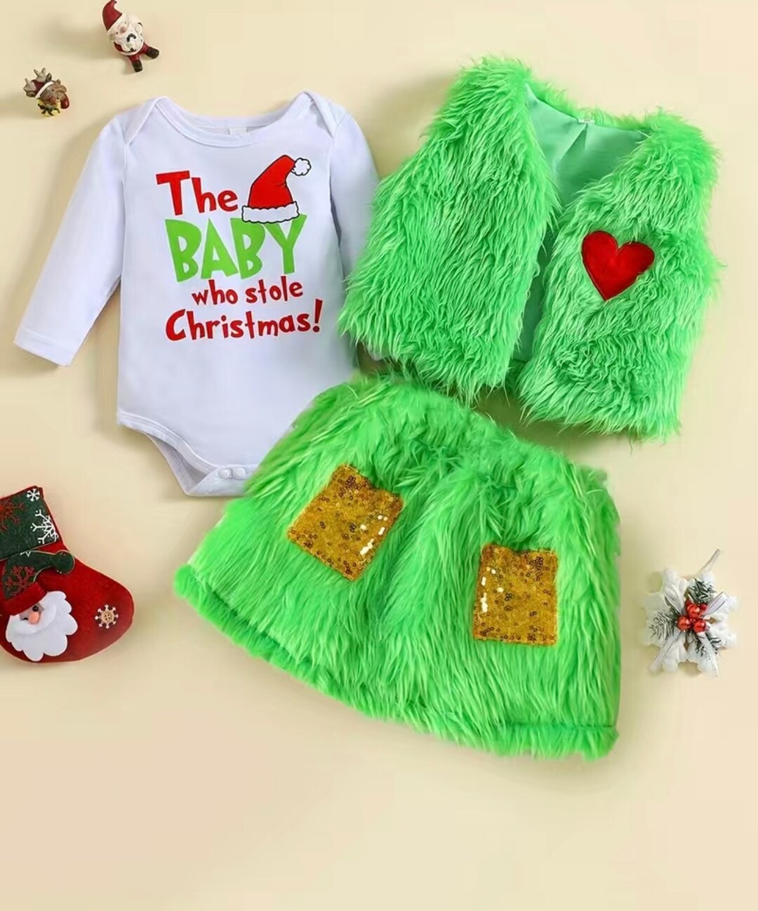 The Grinch Christmas Baby Onesie Suit Etsy