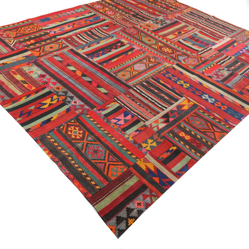 Handmade Patchwork Carpet Made in Turkey Authentic Village Etsy