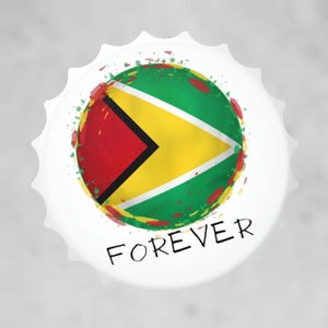 Guyana 2-in-1 Bottle Cap Opener with Magnetic Back, Housewarming Gift, Everyday Use, Flag of Guyana, Guyanese Gift, Souvenir, Keepsake