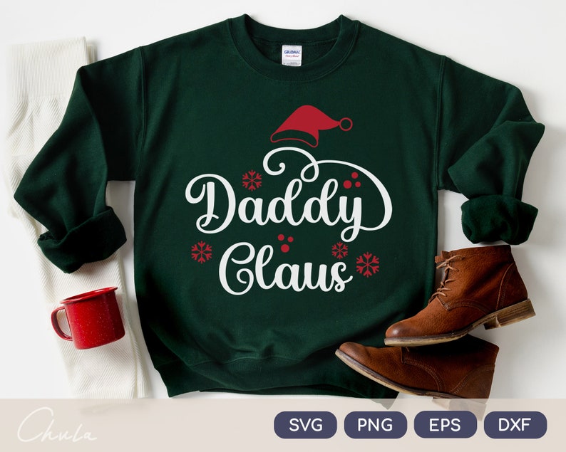 Daddy Claus Retro SVG cut file Digital File Christmas dad shirt svg Matching family holiday svg- Commercial Use Christmas family svg
