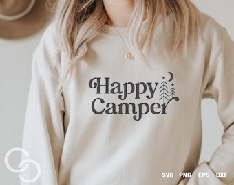 Happy Camper Svg, Camping Svg, Camping shirt idea, Outdoor Svg Png, Adventure Svg, Digital download, Cricut and Silhouette Cut File