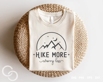 Wandern mehr Sorgen weniger Svg, Wandern svg, Outdoor svg, Digitaler Download, Cricut und Silhouette Cut File