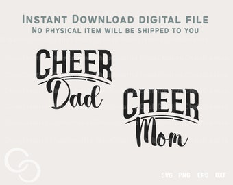 Cheer Mom, Cheer Dad, Cheer bundle Svg, Png, Cheer parents, Sport, Game day, Digital download, Cut file