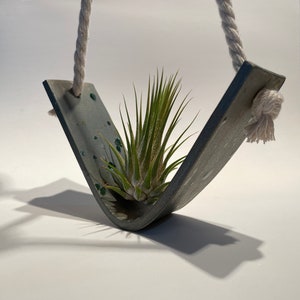 V shaped air plant holder, Ceramic air plant hanger