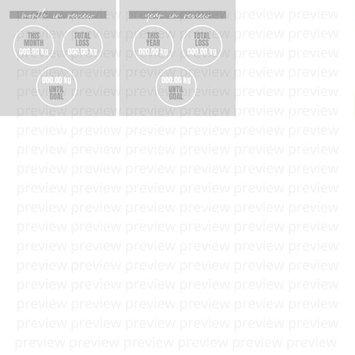 Weight Loss Trackers Set - shops Grey - Social Media Kit - Instagram