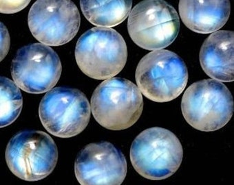 Rainbow Moonstone Round Shape Flat back Cabochon Gemstone, Natural Moonstone Gemstone For Jewelry