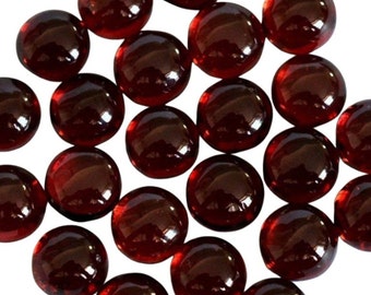 5 PCs, Garnet Round Shape Flat back Cabochon Gemstone,  Natural handmade Garnet Gemstone For Jewelry making.