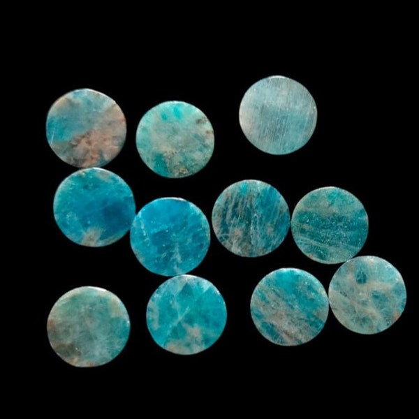 Natural Apatite Round Flat Round Cabochon Gemstone, Apatite Flat Cabochon For Jewelry Making