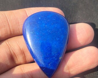 84 Ct. Blue Lapis Lazuli Pear Shape Flat Back Cabochon Gemstone, 43x31x8mm, Cabochon Gemstone, Flat Natural Lapis Lazuli For Jewelry Making