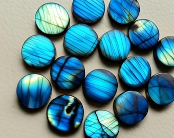 Cabochon blauwe labradoriet, edelsteen ronde munt, steen voor het maken van sieraden