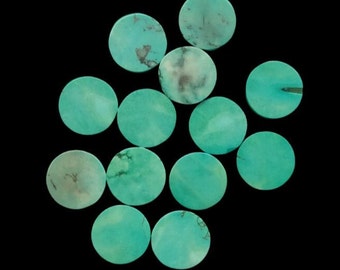 Dyed Magnesite Turquoise Cabochon, Round Flat Gemstone (5-16 mm)