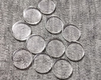Bergkristal cabochons, platte ronde kristallen edelsteen