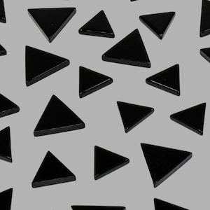 Black Onyx Triangle Cabochon: Flat Gemstone for Jewelry Making