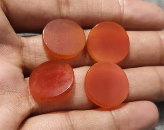 2 PCs, Red Onyx Round Shape Flat Cabochon Gemstone, Cabochon Gemstone, Flat Natural Onyx Gemstone For Jewelry Making 8-18mm Size