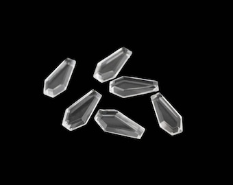 Natural Crystal Quartz Coffin Cabochons, Crystal Quartz Flat Back coffin shape cabochon Gemstone 7x14mm, 8x16mm, 9x18mm