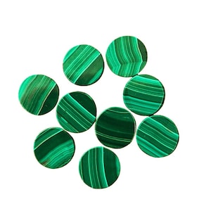 Natural Malachite Disc Round Flat Coin Cabochon Gemstone, Both Side Flat Disc Malachite Cabochon For Jewelry Making
