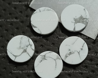 Natural Howlite Round Flat coin Cabochon Gemstone, Both Side Flat Howlite disc Cabochon For Jewelry Making