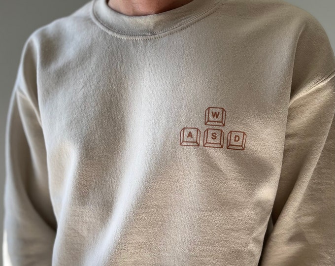 WASD Gamer Sweatshirt - Minimalist PC Gaming Crewneck