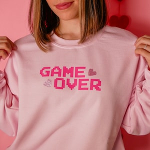 Gamer Crewneck l Gamer Girl Sweatshirt l Gifts for Gamers l Cozy Gamer l Kawaii Sweater l Pink Crewneck l Kawaii Clothing | E-girl Clothing