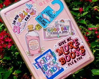 Sparkly Kindle Paperwhite Insert - Laminated Cardstock, Reading Stickers