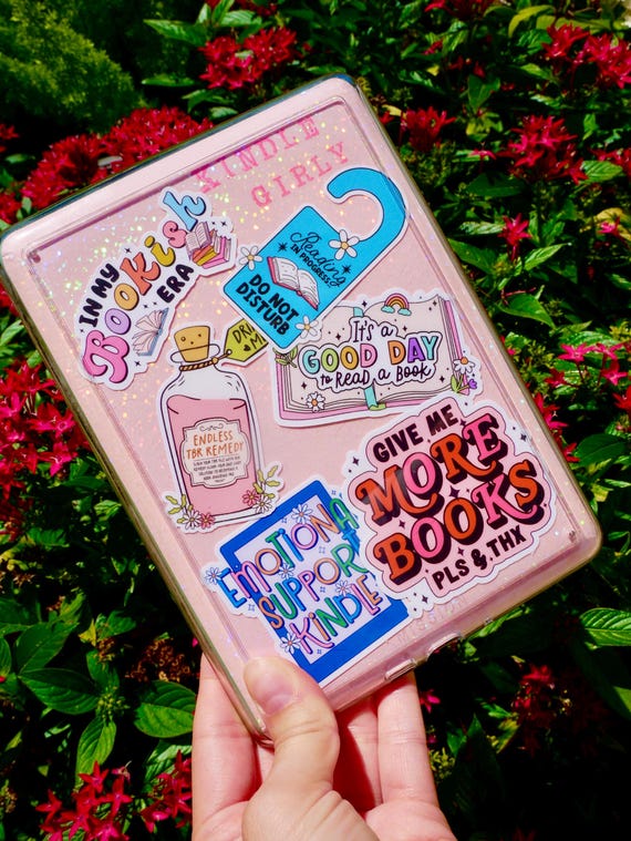 Sparkly Kindle Paperwhite Insert - Laminated Cardstock, Reading Stickers